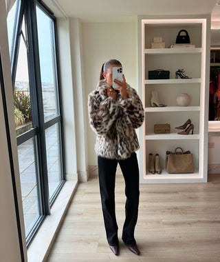Premium Faux Leopard Fur Jacket