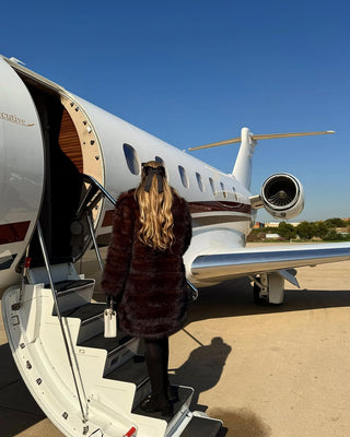 Luxury Dark Brown Faux Fur Coat  – Medium (95 cm)