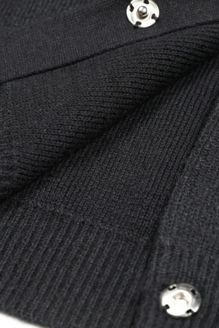 Long-Sleeve Knit Embellished Button-Up Cardigan