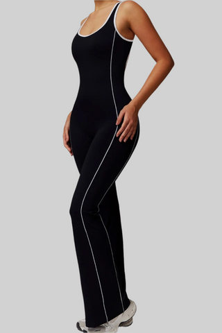 Sleeveless Open-Back Padded Sports Jumpsuit
