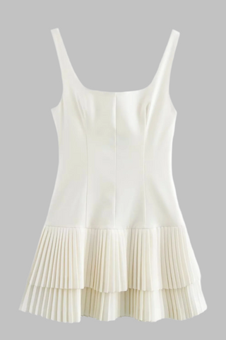 Sleeveless Pleated Mini Dress with Matching Shorts
