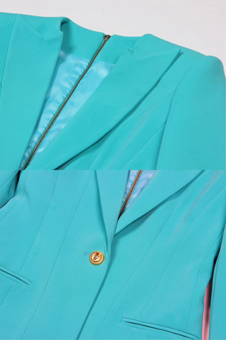 Classic Long Sleeve Blazer Dress – Fitted Crepe with Sharp Lapels