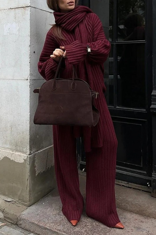 Cozy Luxe Ribbed Knit 3-Piece Set