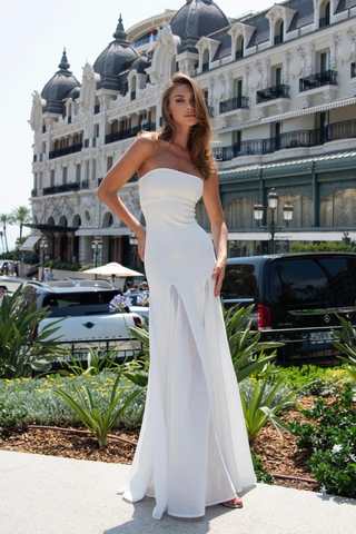 Strapless Mesh-Bandage long dress
