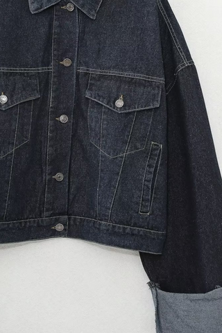 Oversized Cuffed Denim Jacket