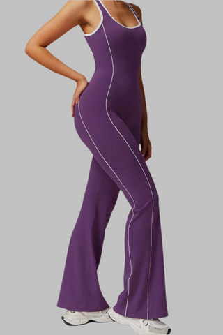 Sleeveless Open-Back Padded Sports Jumpsuit