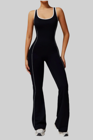 Sleeveless Open-Back Padded Sports Jumpsuit