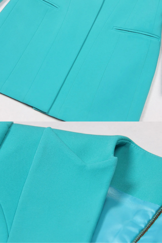 Classic Long Sleeve Blazer Dress – Fitted Crepe with Sharp Lapels