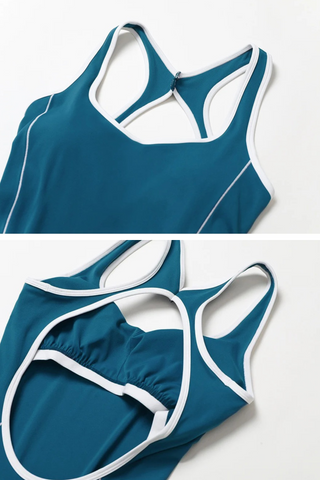 Sleeveless Open-Back Padded Sports Jumpsuit