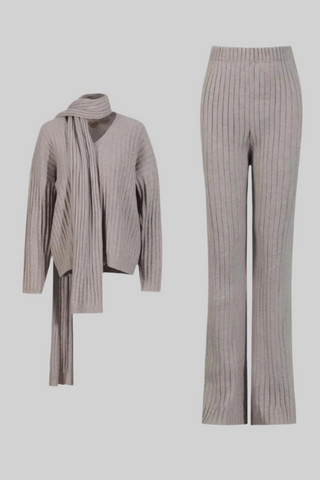 Cozy Luxe Ribbed Knit 3-Piece Set