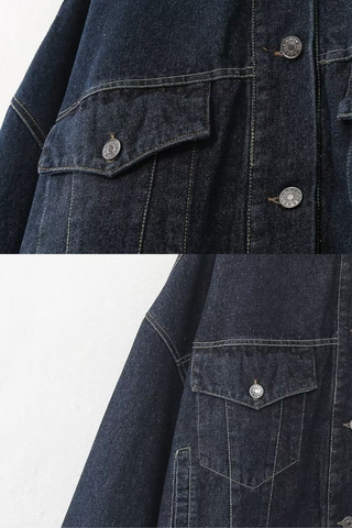 Oversized Cuffed Denim Jacket