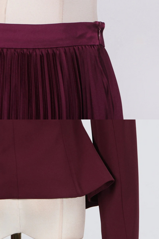 Elegant Tailored Blazer & Pleated Maxi Skirt Set