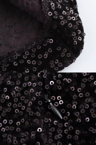 Sparkling Black Sleeveless Sequin Mini Dress