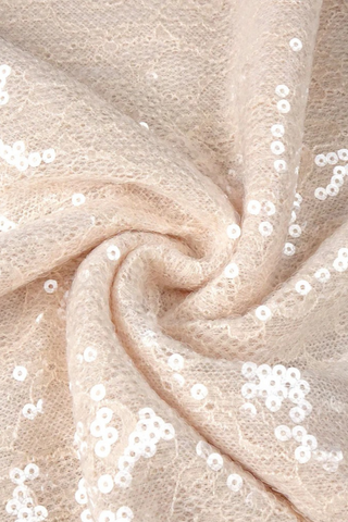 Sequin Lace One-Shoulder Long Dress with Rosette Detail