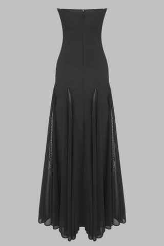 Strapless Mesh-Bandage long dress