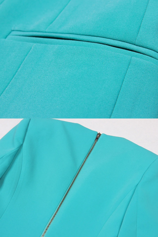 Classic Long Sleeve Blazer Dress – Fitted Crepe with Sharp Lapels