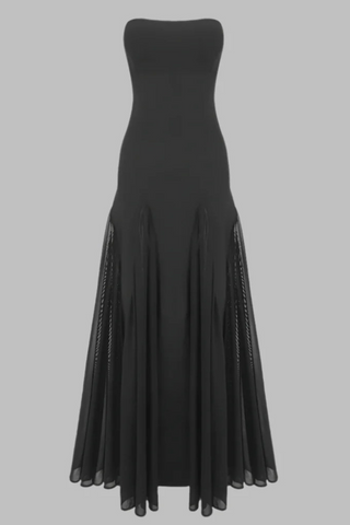 Strapless Mesh-Bandage long dress