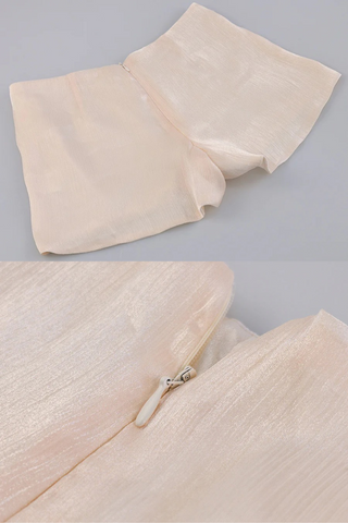 Flowy Sheer Black Blouse Dress with Layered Skirt & Shorts