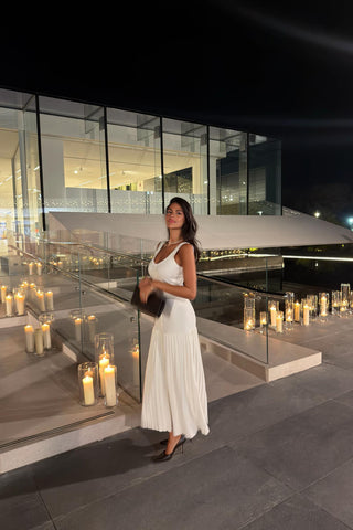 Sleeveless Ribbed Knit Long  Dress with Button-Front & Flared Hem