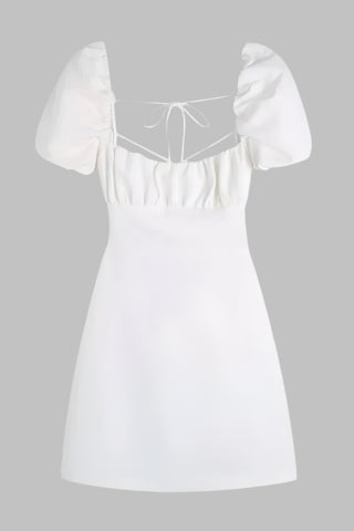 Sezra Linen Backless Mini Dress