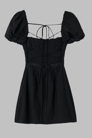 Sezra Linen Backless Mini Dress