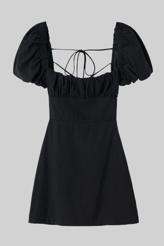 Sezra Linen Backless Mini Dress